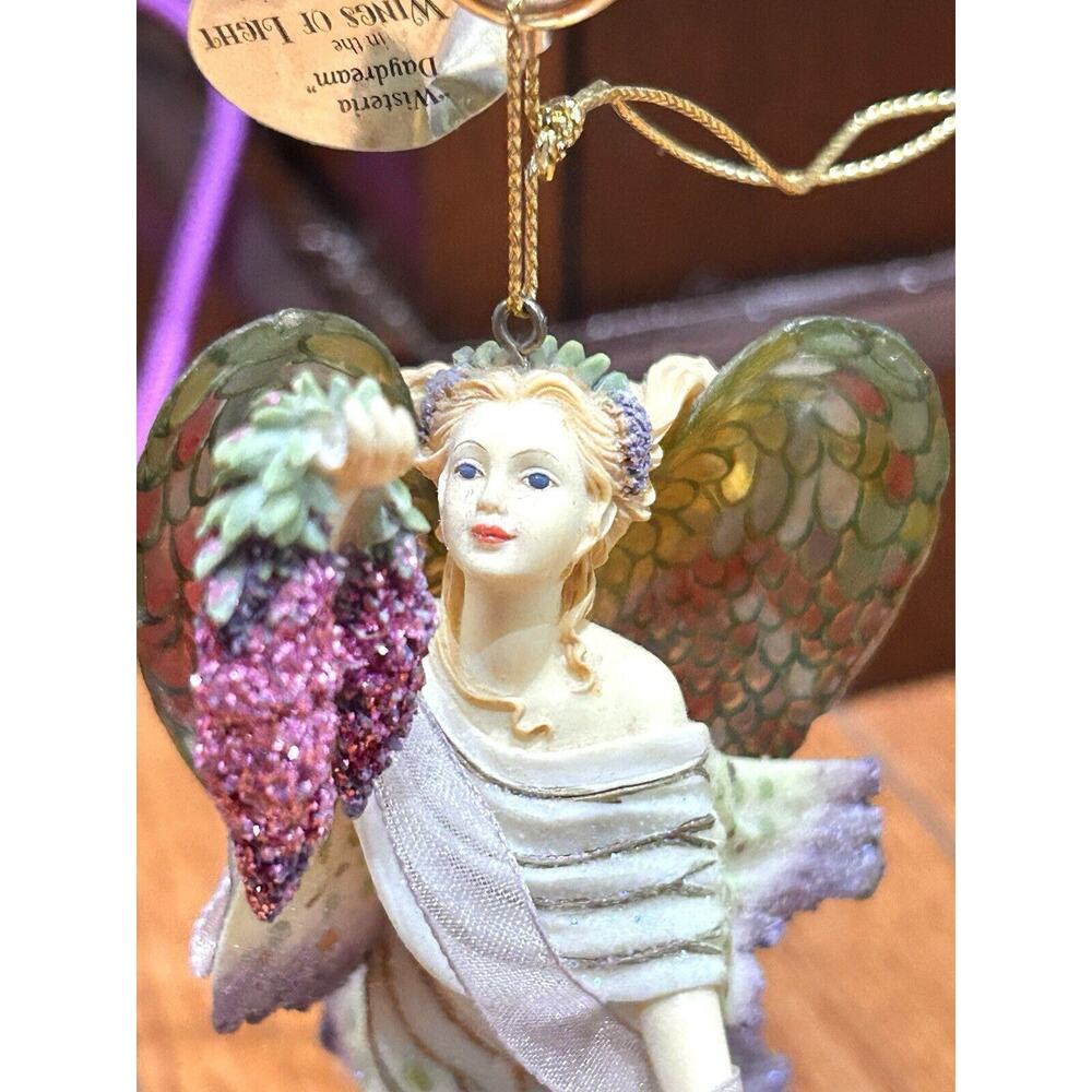 Ashton Drake Fairies Ornament On Wings of Light Wisteria Daydream Fairy Flowers